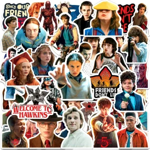 60Pcs Horror Movie Stickers Cartoon Graffiti Stickers Demogorgon Stickers Phone Luggage Waterproof Decals