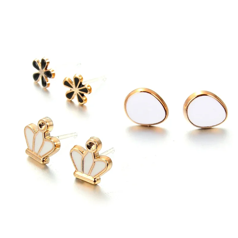 Wholesale 36Pairs/18pairs Mixed Styles Rhinestone Sun Flower Geometric Animal Plastic Stud Earrings Set For Women Girls Jewelry - Image 6