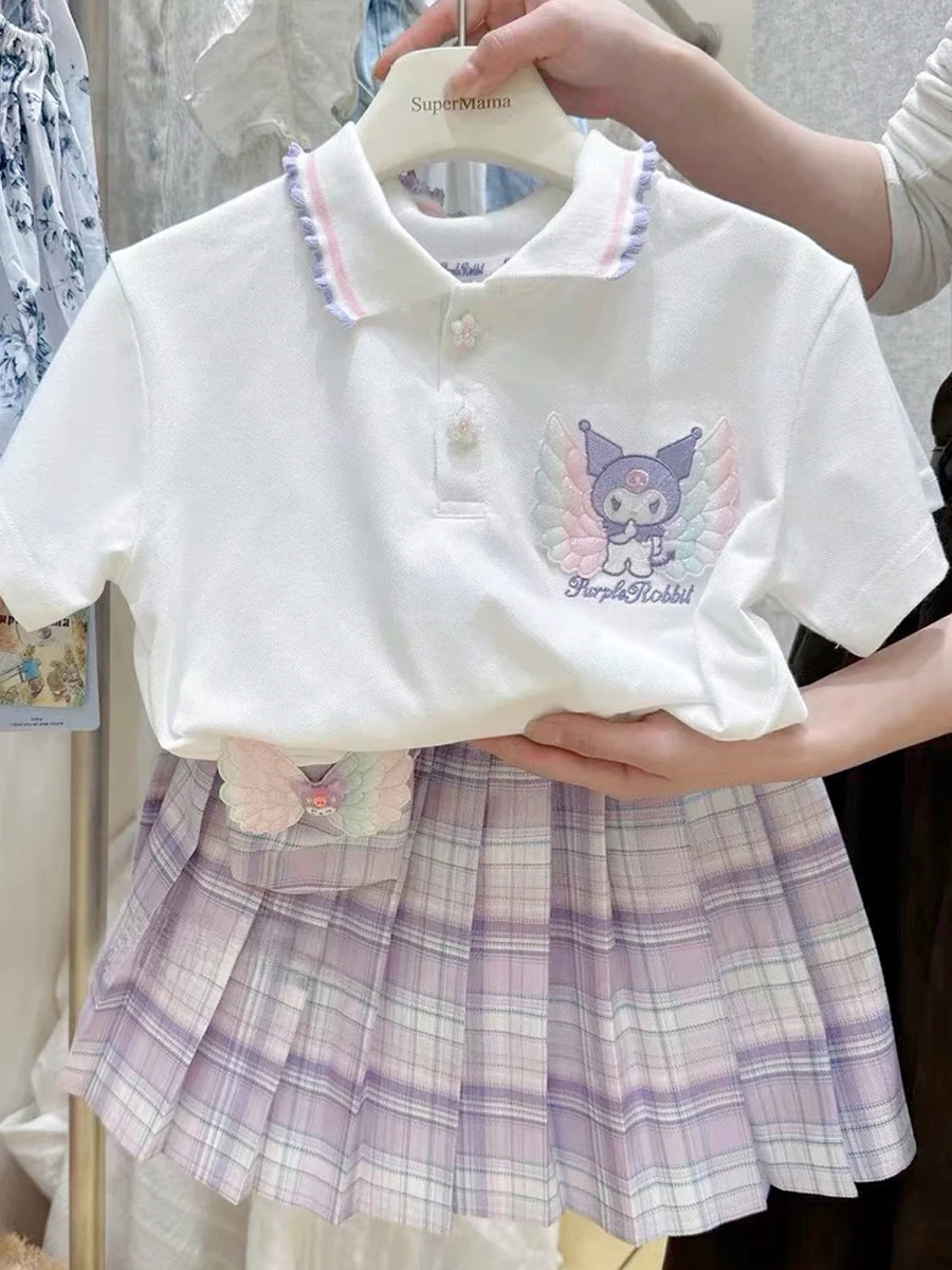 Girls' Summer JK Uniform Short Sleeve Dress Set Cute Baby Kuroko's Uniform Cotton Fabric School Style Children's Outfit Set - Image 5