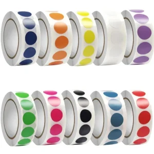 1000 PCS Color Dot Label Sticker Classification Mark Coated Paper Sticker Rolls Kawaii Stationery Aesthetic