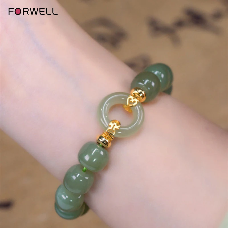 FORWELL High Guality Designer Bracelet Jade Bead Bracelet for Women Natural Gemstone Jadeite Fashion Jewelry Gift for Girls - Image 3