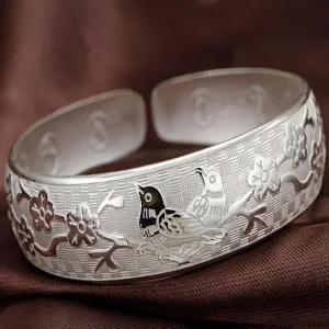 925 Sterling Silver Simple Open Bangles Circle for Women Girl Fashion Family Party Fine Jewelry Bangles