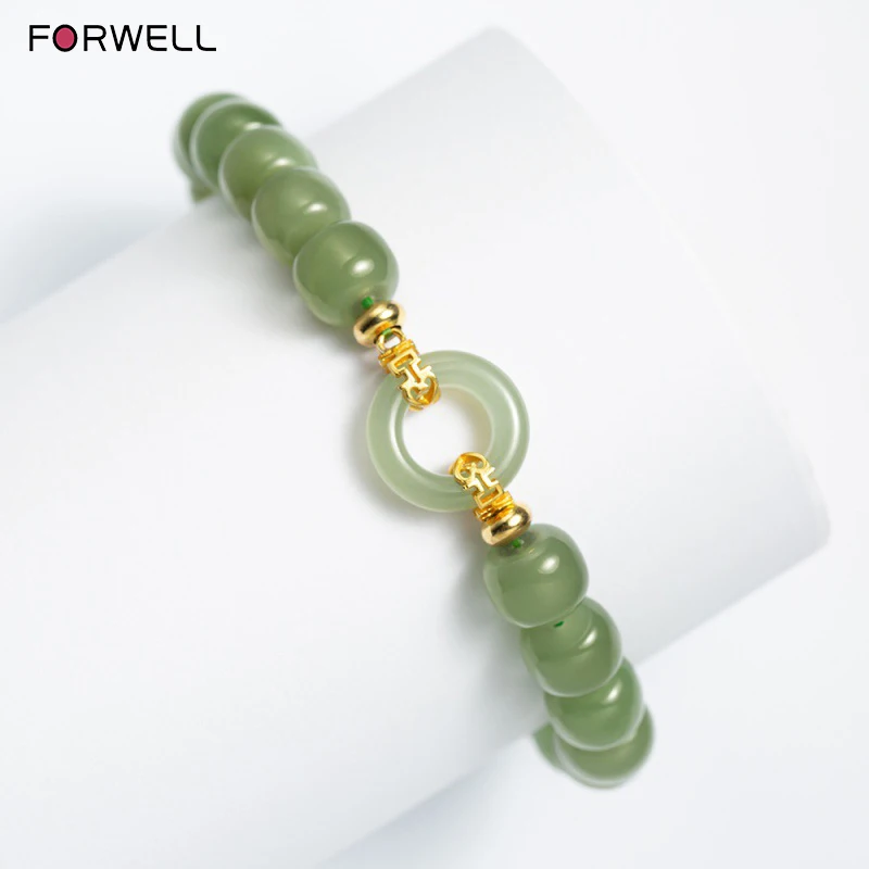 FORWELL High Guality Designer Bracelet Jade Bead Bracelet for Women Natural Gemstone Jadeite Fashion Jewelry Gift for Girls - Image 2