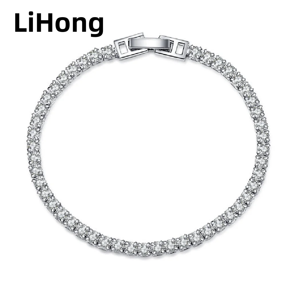 925 Sterling Silver Tennis Bracelet 4mm Niche Light Luxury Zircon Star Bracelet Net Celebrity Style Fashion Exquisite Jewelry