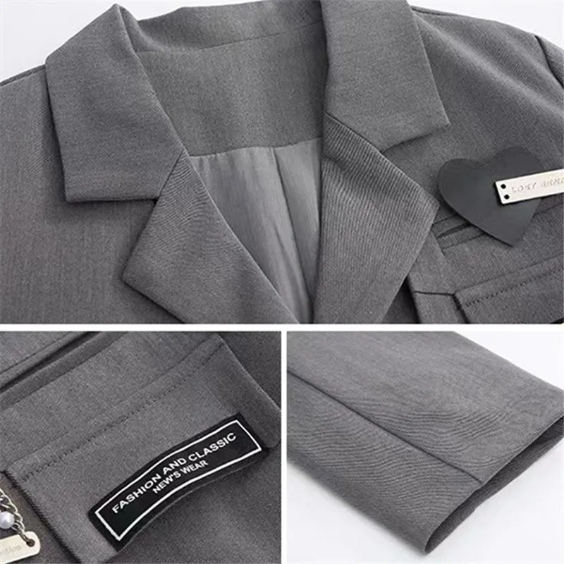 Junior Girl JK School Uniform Set Unique Formal Chain Smart Jackets and Pleated Skirt 2Pcs School Kids Child Uniform Blazer Suit - Image 6