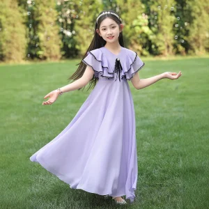 Fashion Boho Girl Dress Beach Vestido Party Chiffon Kids Outfit Princess Maxi Children Dresses Robe Fille Girls Clothing Summer