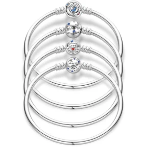 Original 17-20CM Silver 925 Bracelets Star Moon Starry Trajectory Heart-Shaped Zircon Bracelets Fit DIY Charms Birthday Jewelry