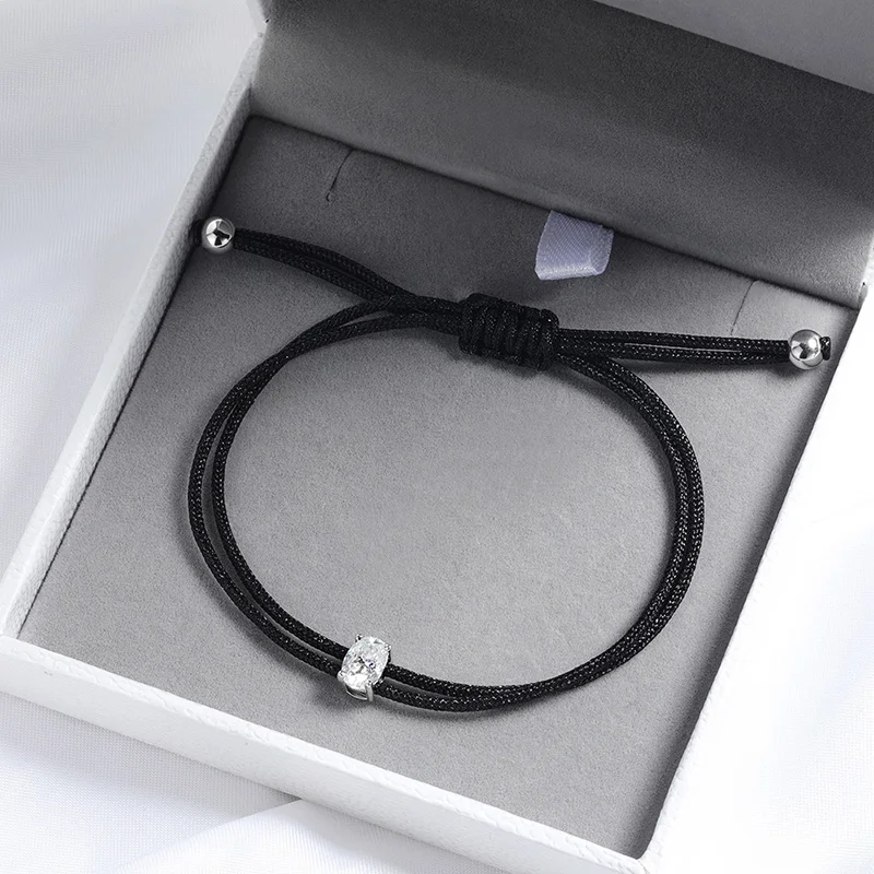 Smyoue Oval Cut 5*7mm Moissanite Bracelets Braided-rope Chain for Women Girls Birthday Gift Pure Silver S925 Bracelet Wholesale - Image 5
