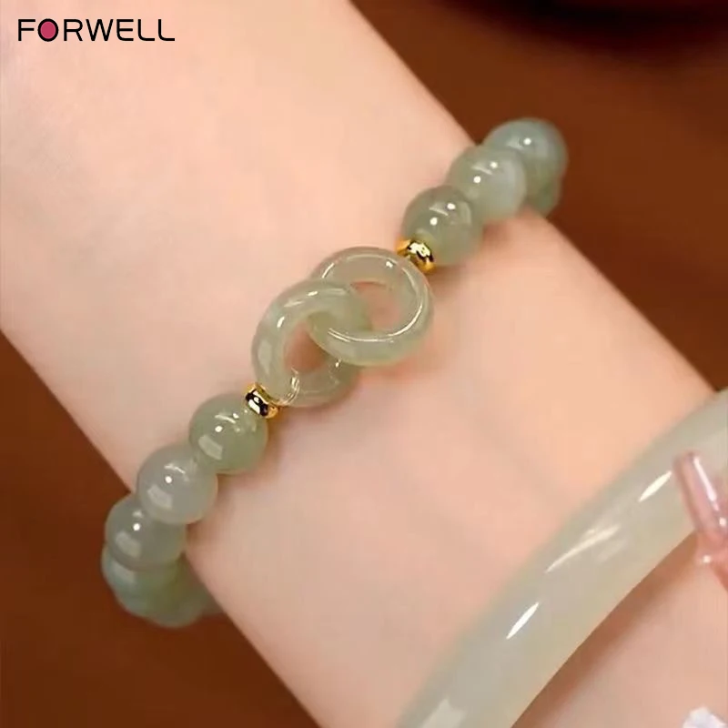 FORWELL High Guality Designer Bracelet Jade Bead Bracelet for Women Natural Gemstone Jadeite Fashion Jewelry Gift for Girls - Image 5