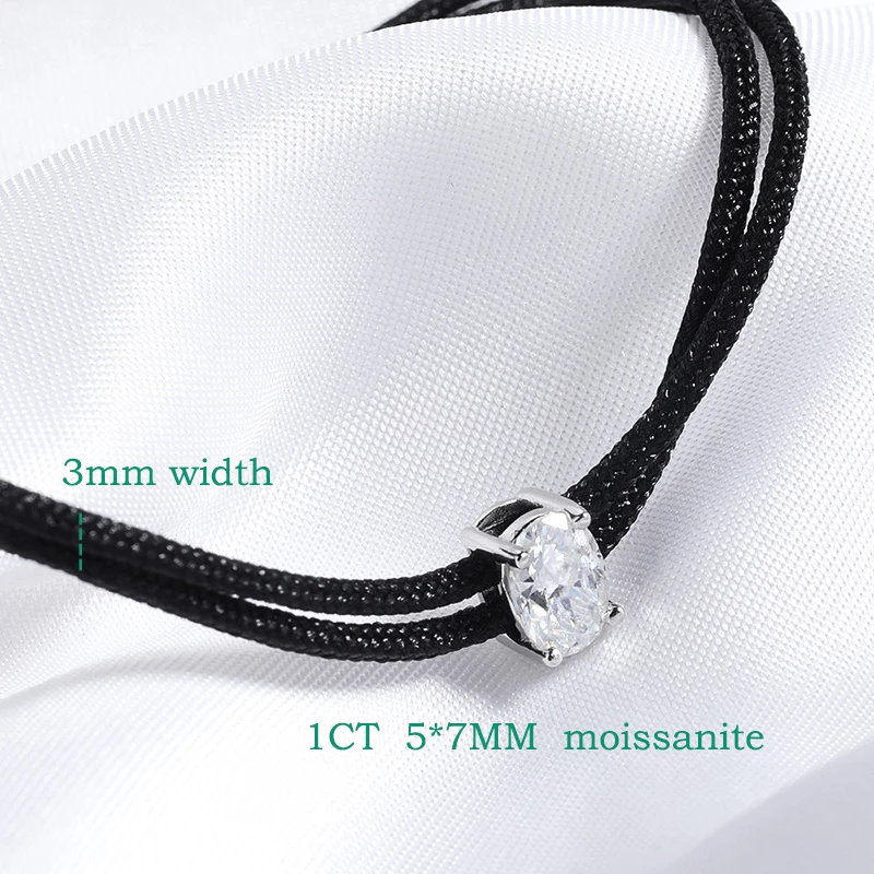 Smyoue Oval Cut 5*7mm Moissanite Bracelets Braided-rope Chain for Women Girls Birthday Gift Pure Silver S925 Bracelet Wholesale - Image 4